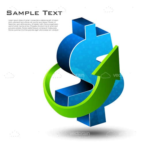 Dollar Sign with Surrounding Arrow and Sample Text